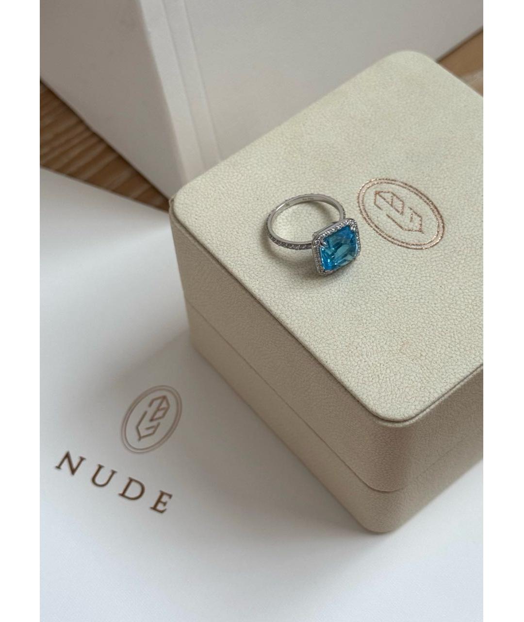 NUDE Голубое кольцо из белого золота, фото 4