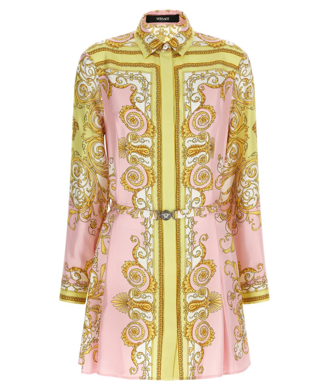 VERSACE Мульти шелковое платье, фото 1