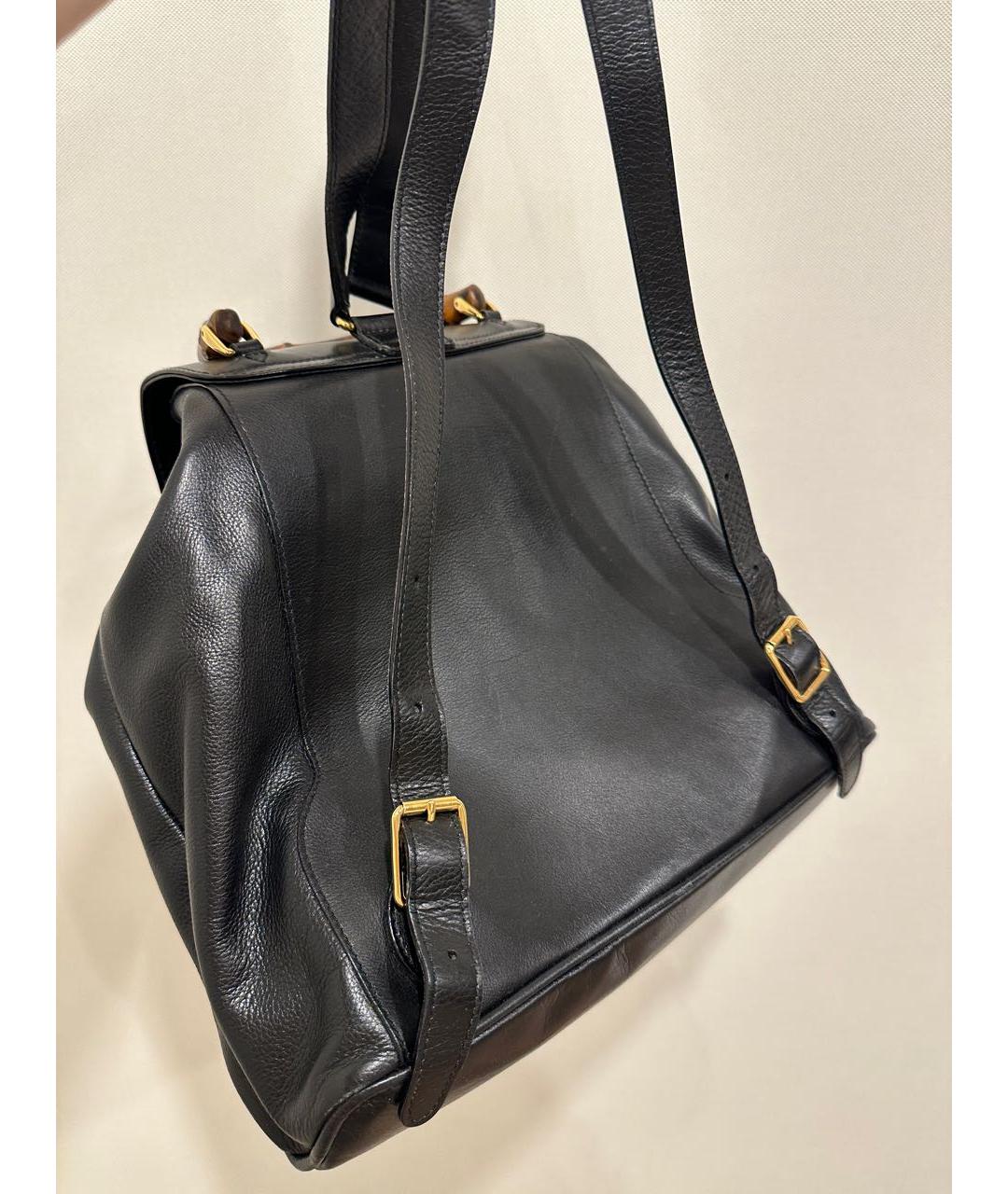 GUCCI Черный кожаный рюкзак, фото 3