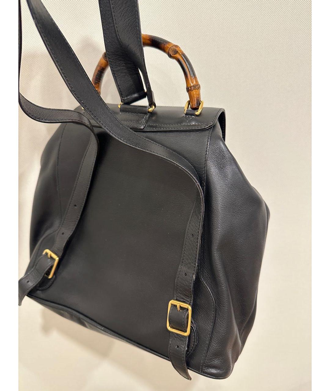 GUCCI Черный кожаный рюкзак, фото 4