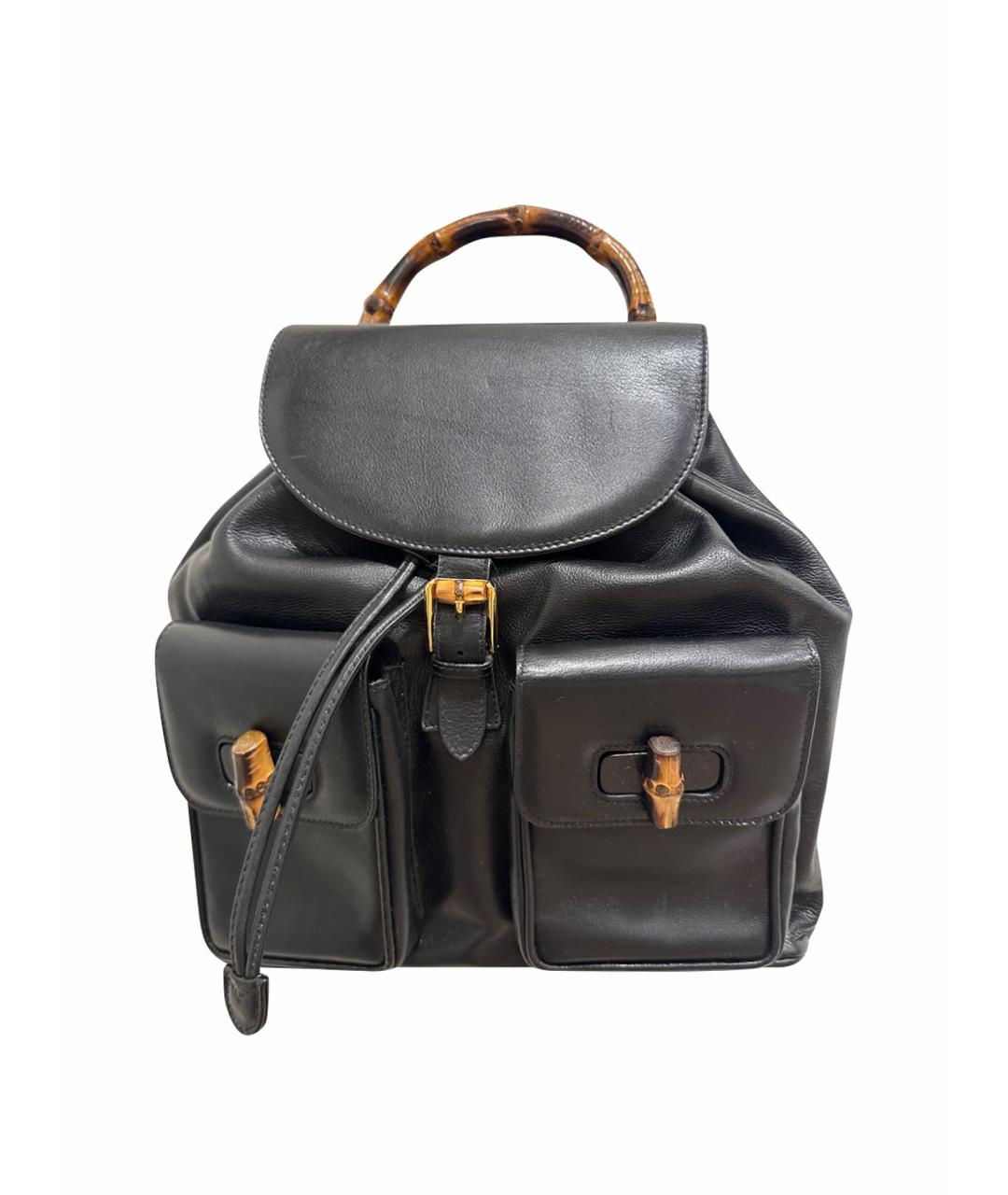 GUCCI Черный кожаный рюкзак, фото 1