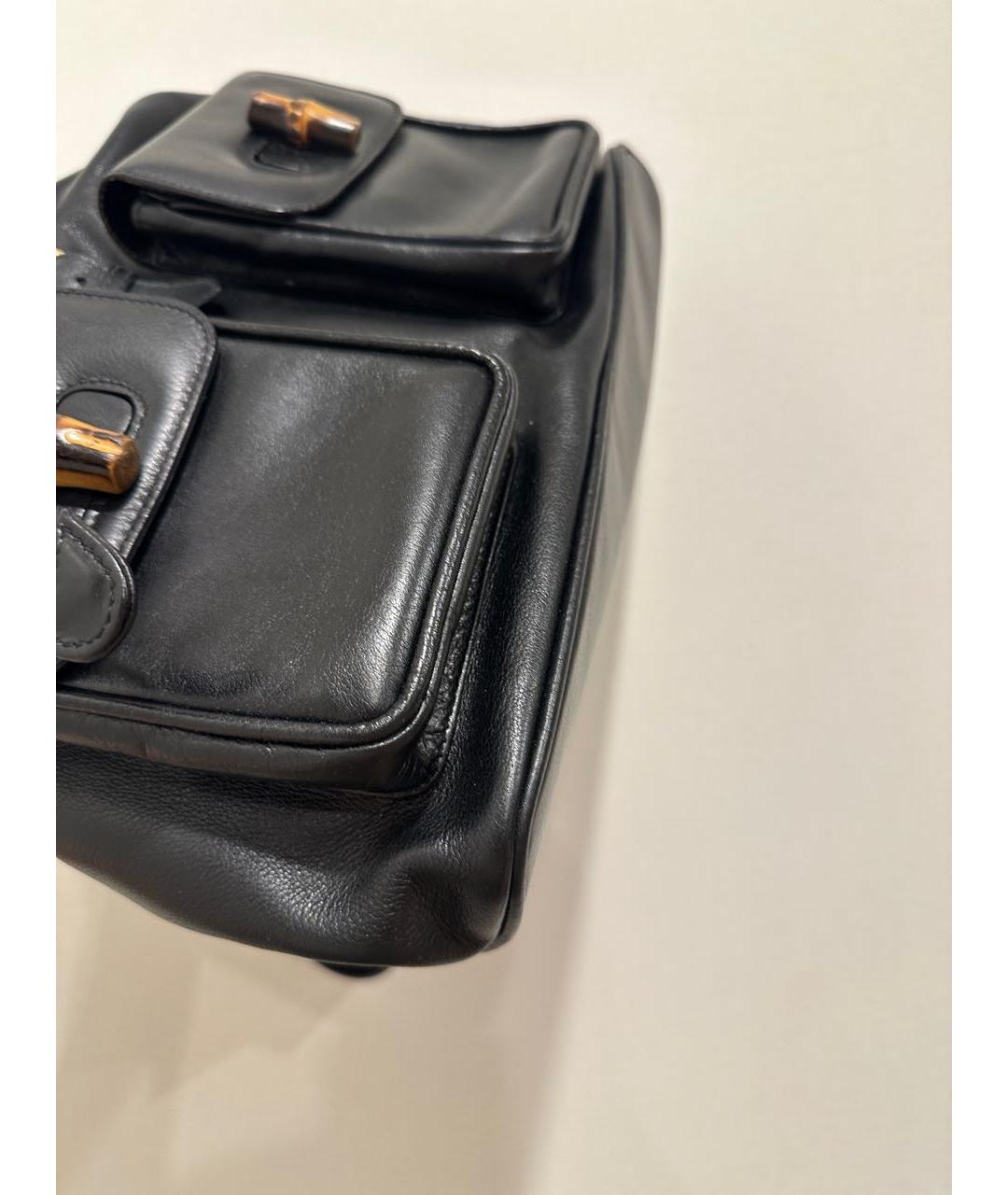 GUCCI Черный кожаный рюкзак, фото 7