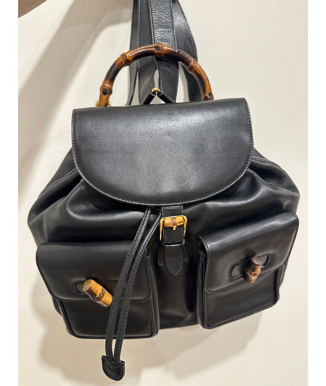 GUCCI Черный кожаный рюкзак, фото 2