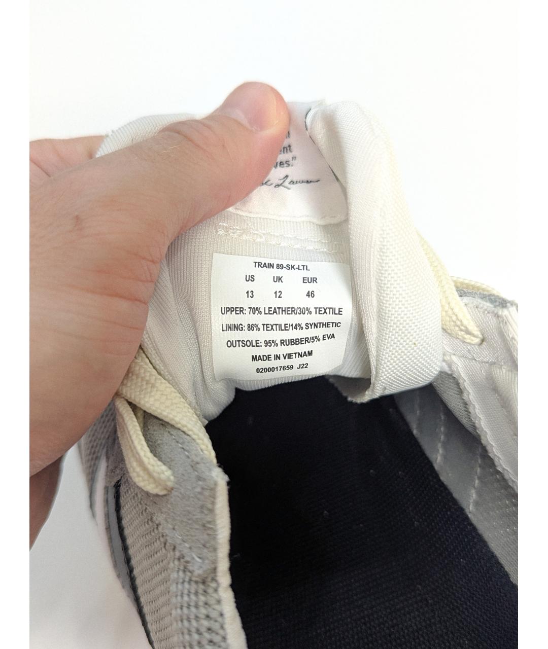 POLO RALPH LAUREN Серые текстильные низкие кроссовки / кеды, фото 2