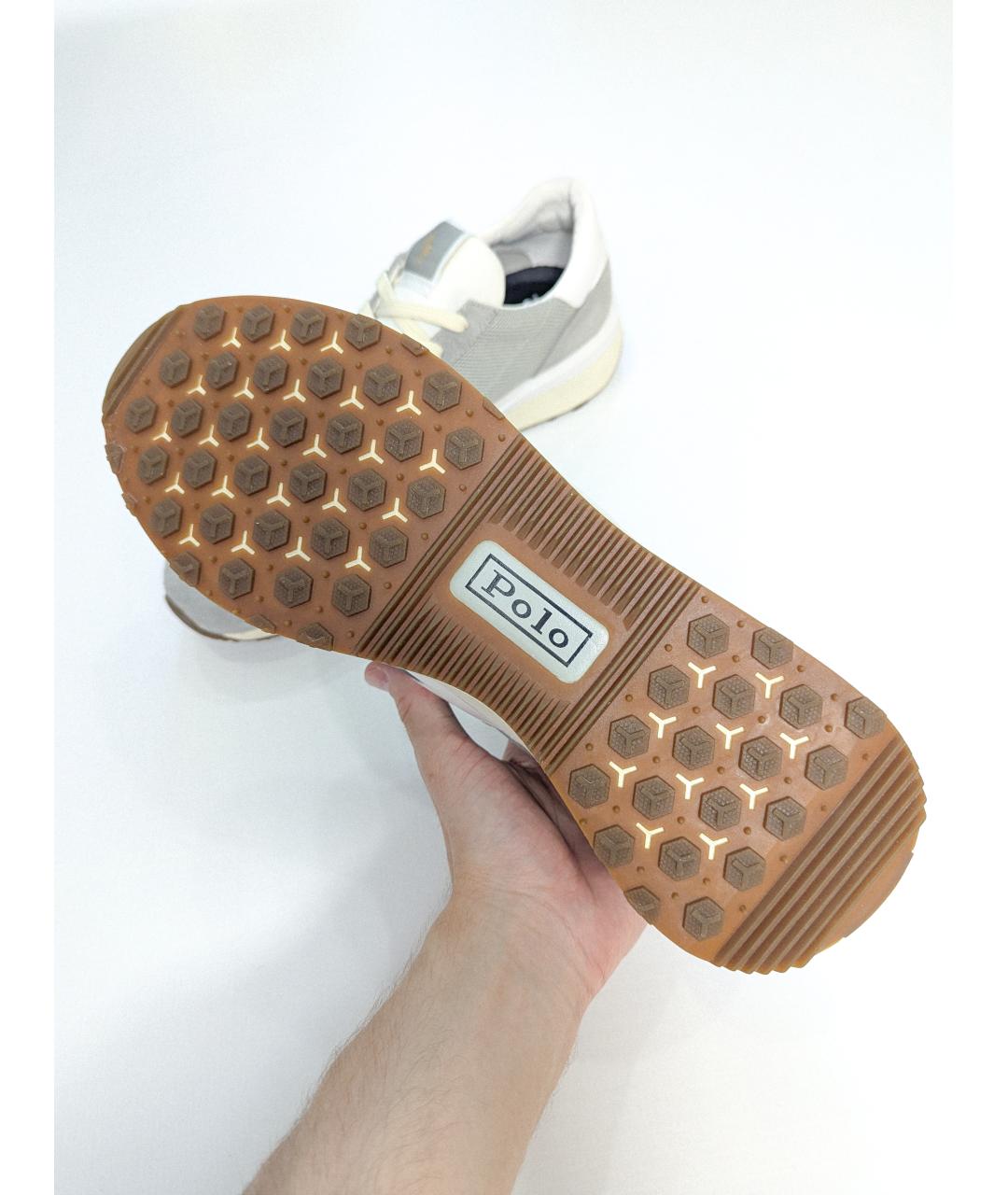 POLO RALPH LAUREN Серые текстильные низкие кроссовки / кеды, фото 5