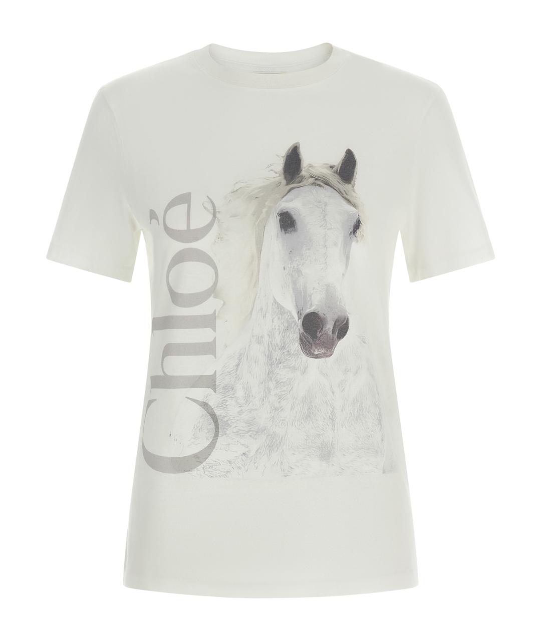 CHLOE Белая хлопковая футболка, фото 1