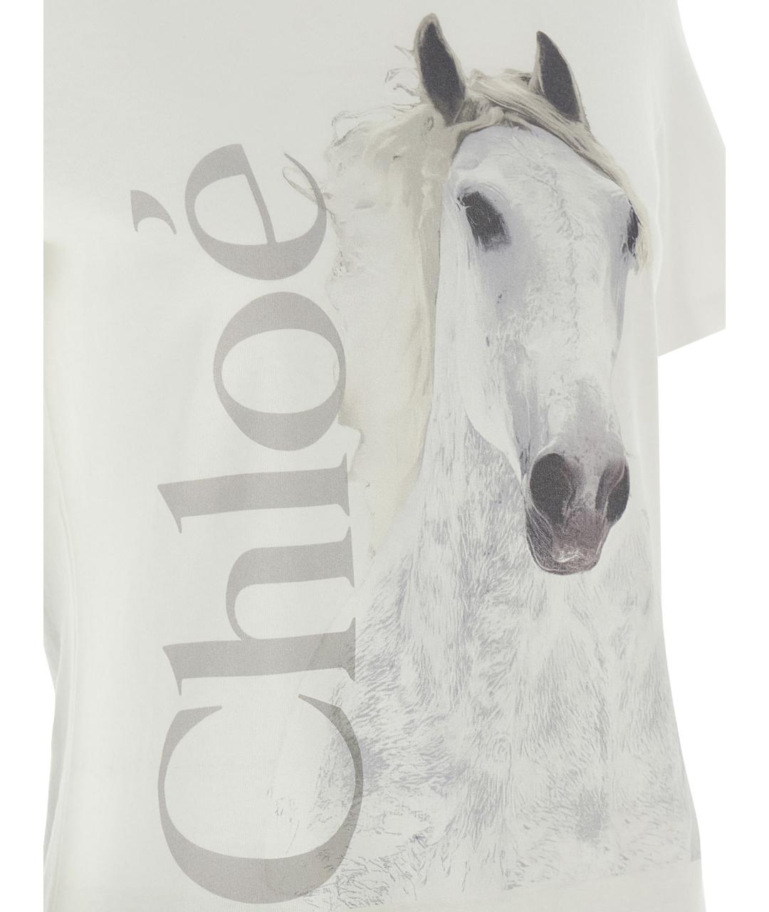 CHLOE Белая хлопковая футболка, фото 4