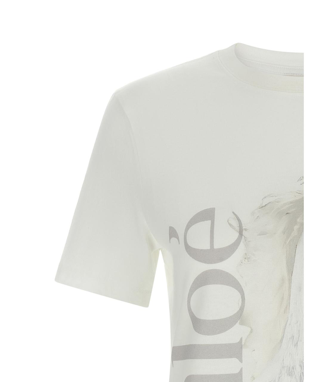 CHLOE Белая хлопковая футболка, фото 3