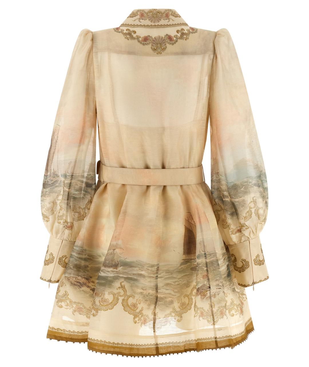 ZIMMERMANN Бежевое льняное платье, фото 2