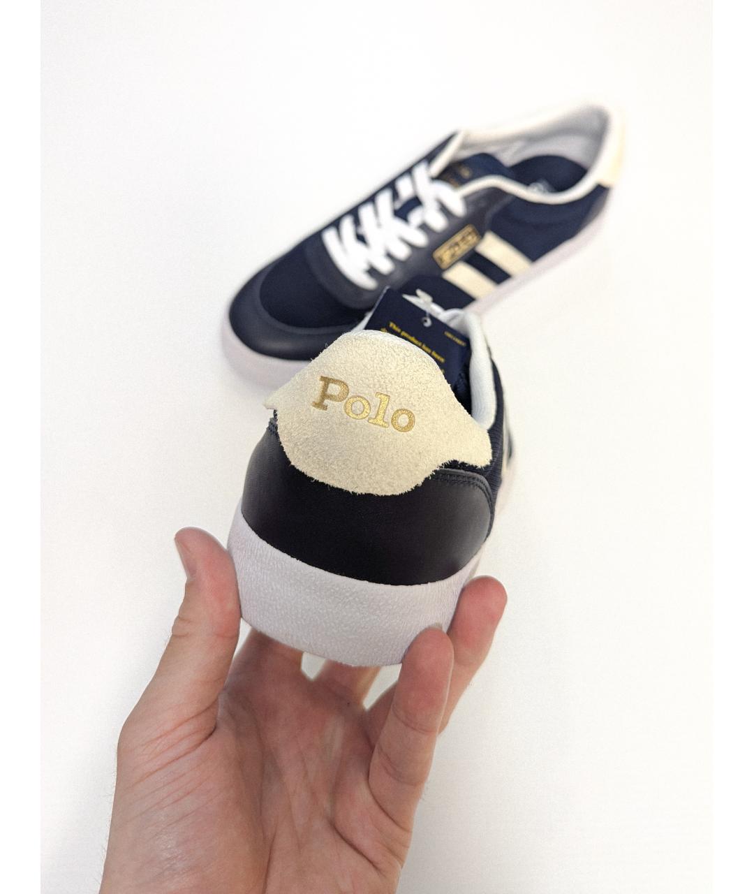 POLO RALPH LAUREN Темно-синие синтетические низкие кроссовки / кеды, фото 2