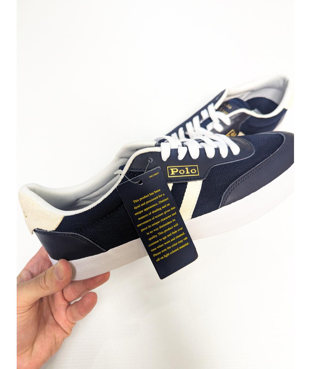 POLO RALPH LAUREN Темно-синие синтетические низкие кроссовки / кеды, фото 4