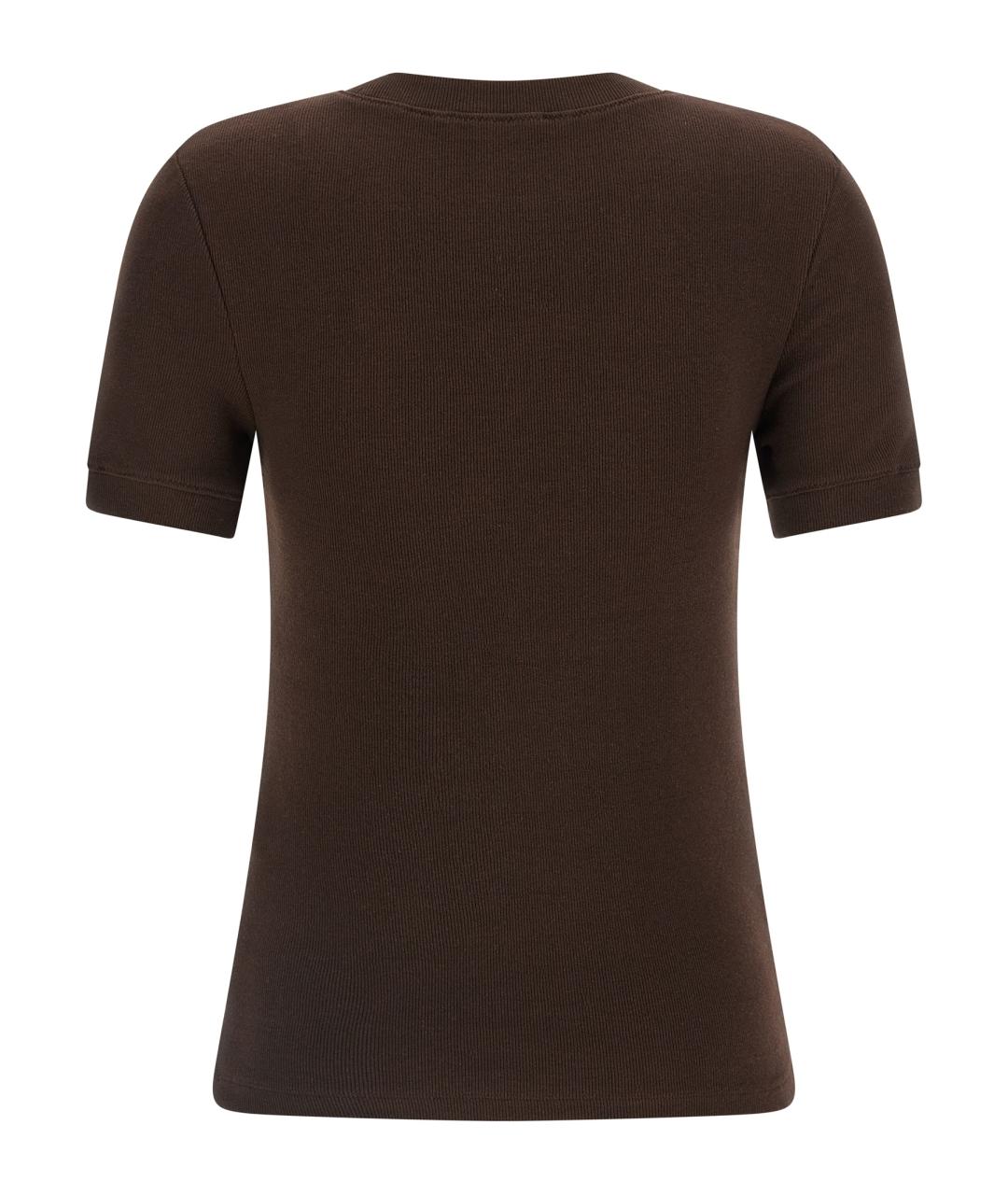 entire studios Коричневая хлопковая футболка, фото 2