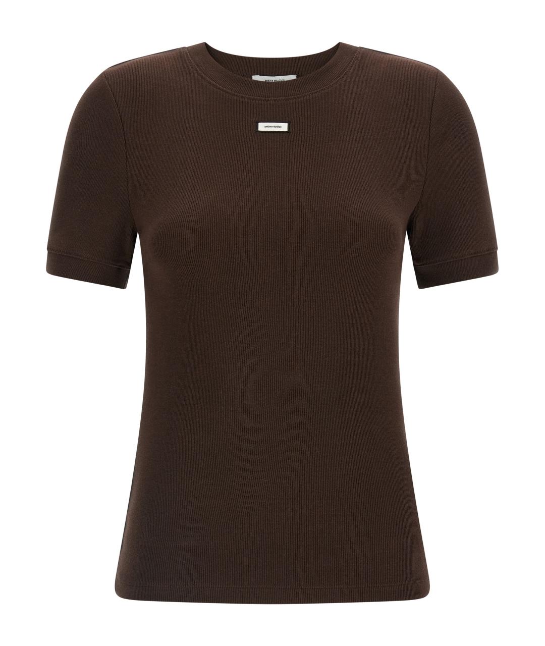 entire studios Коричневая хлопковая футболка, фото 1