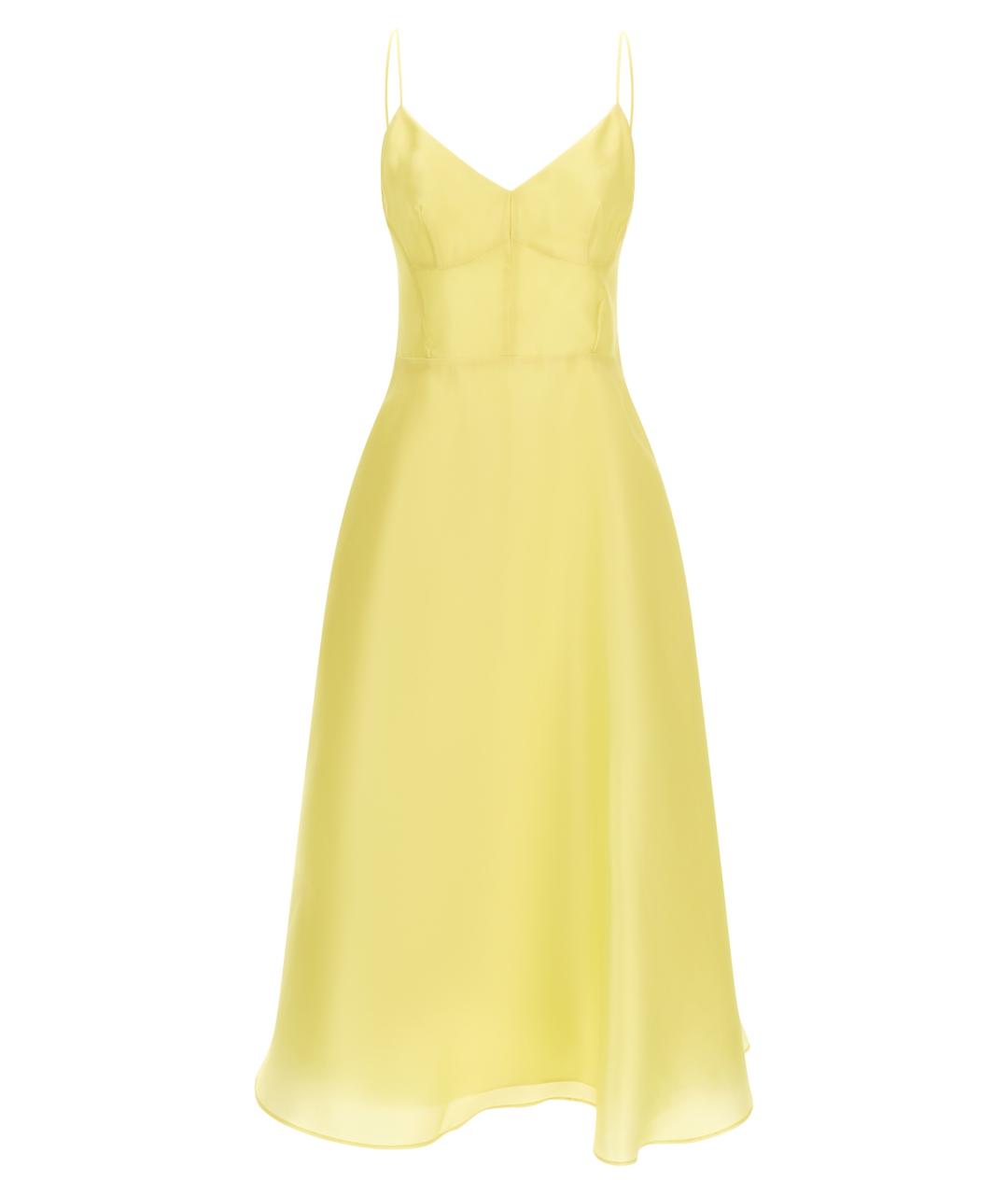 ALBERTA FERRETTI Желтое шелковое платье, фото 1