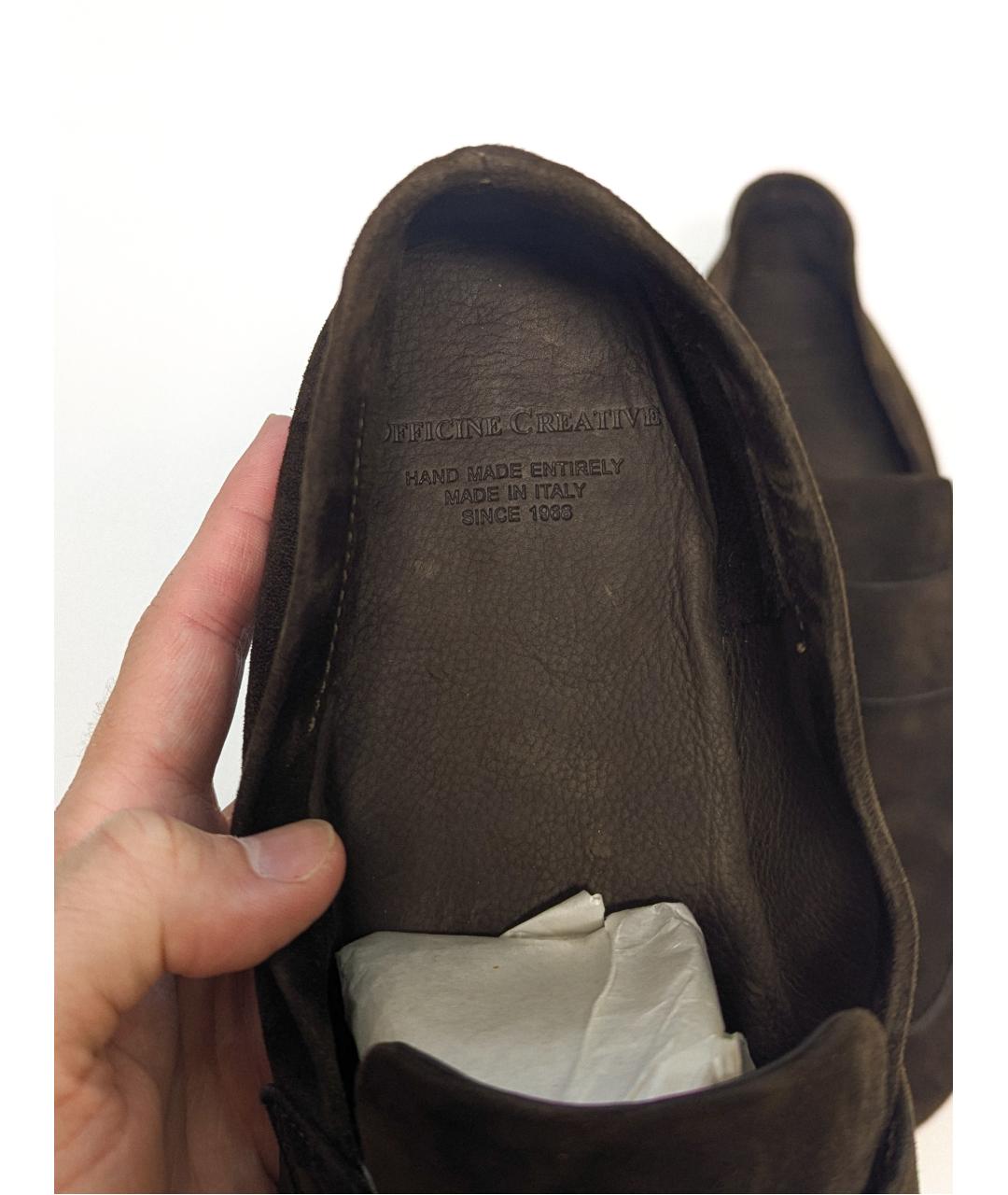 OFFICINE CREATIVE Коричневые замшевые лоферы, фото 3