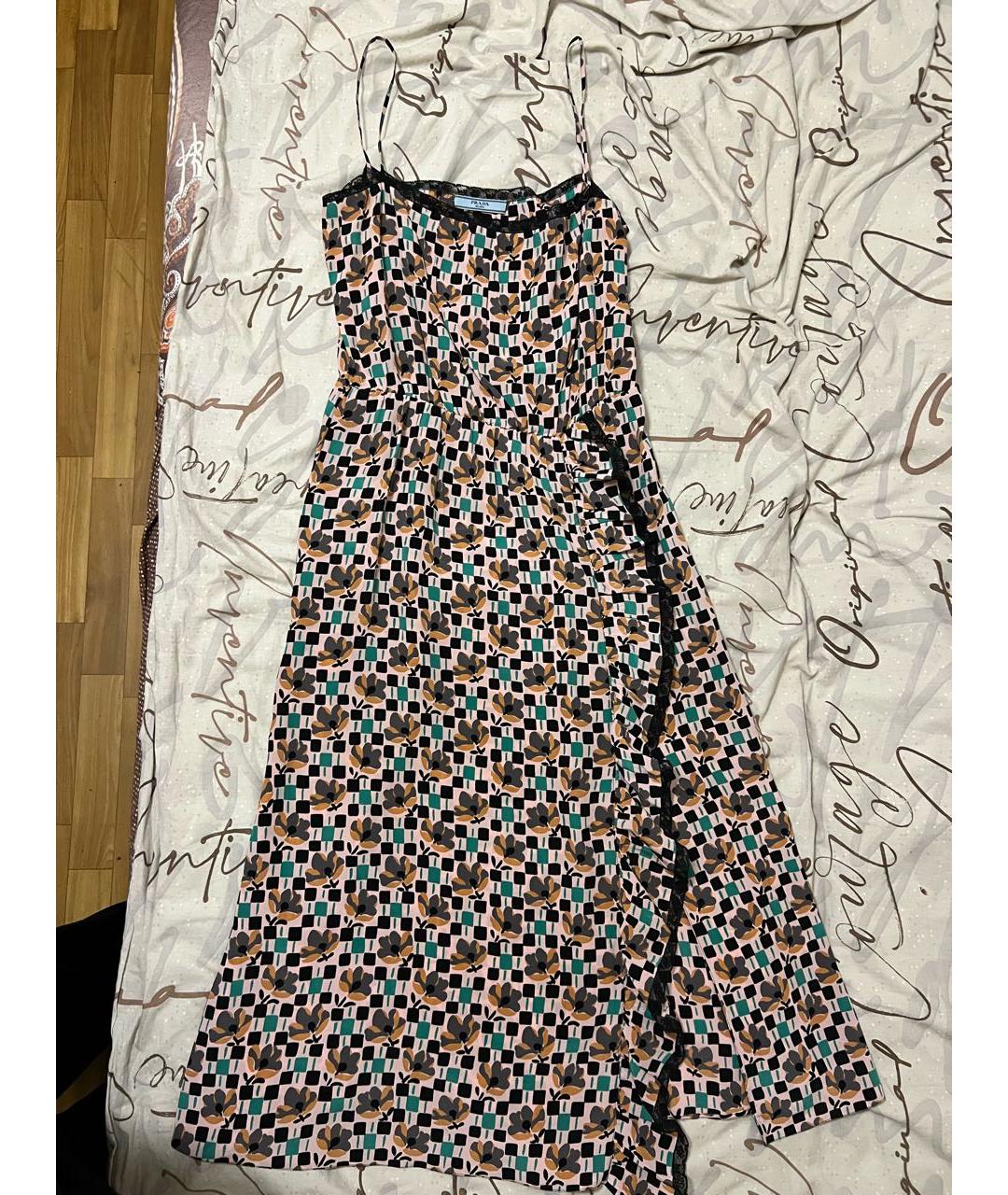 PRADA Мульти шелковый сарафан, фото 9