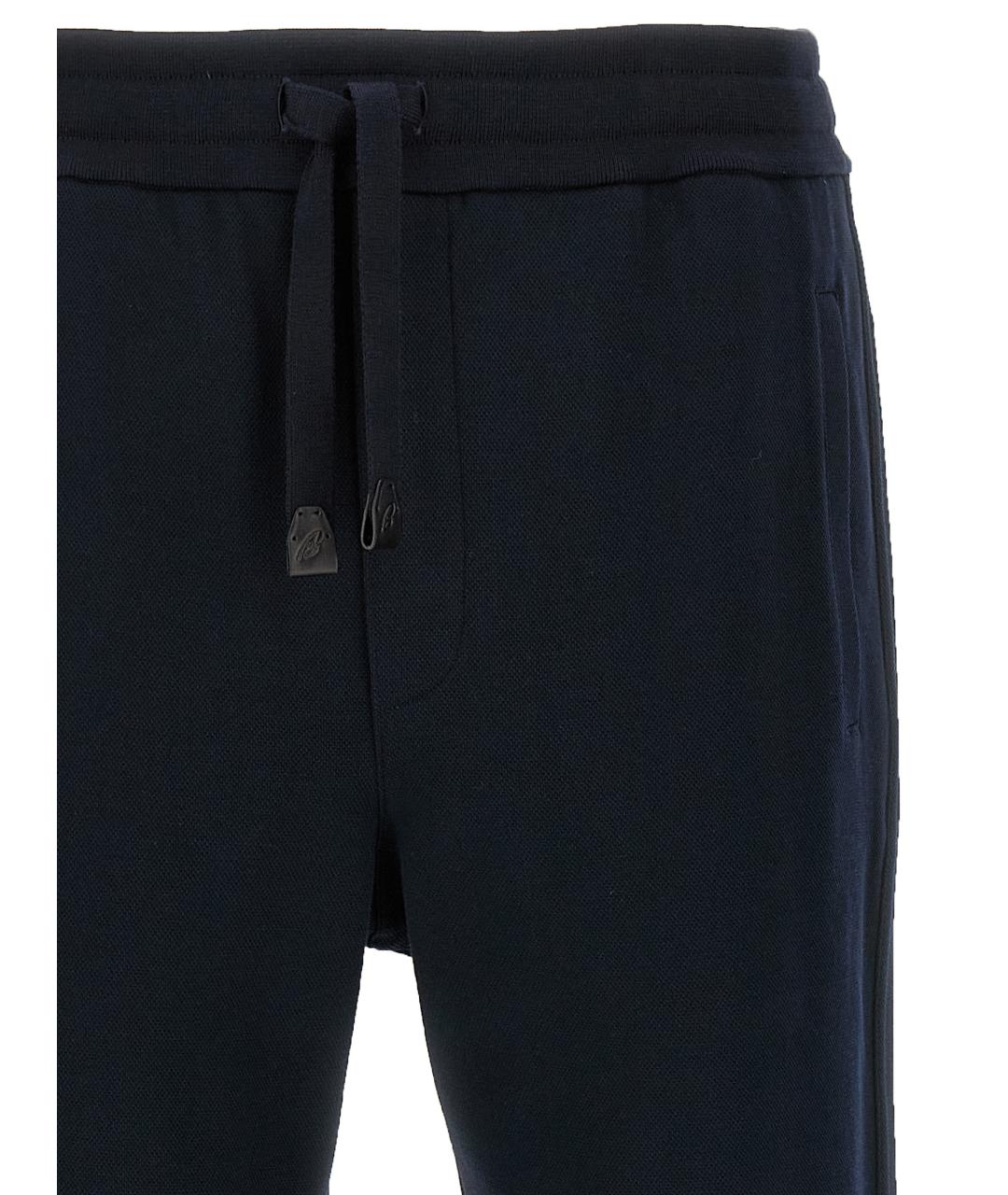 BRIONI Темно-синие хлопковые повседневные брюки, фото 3