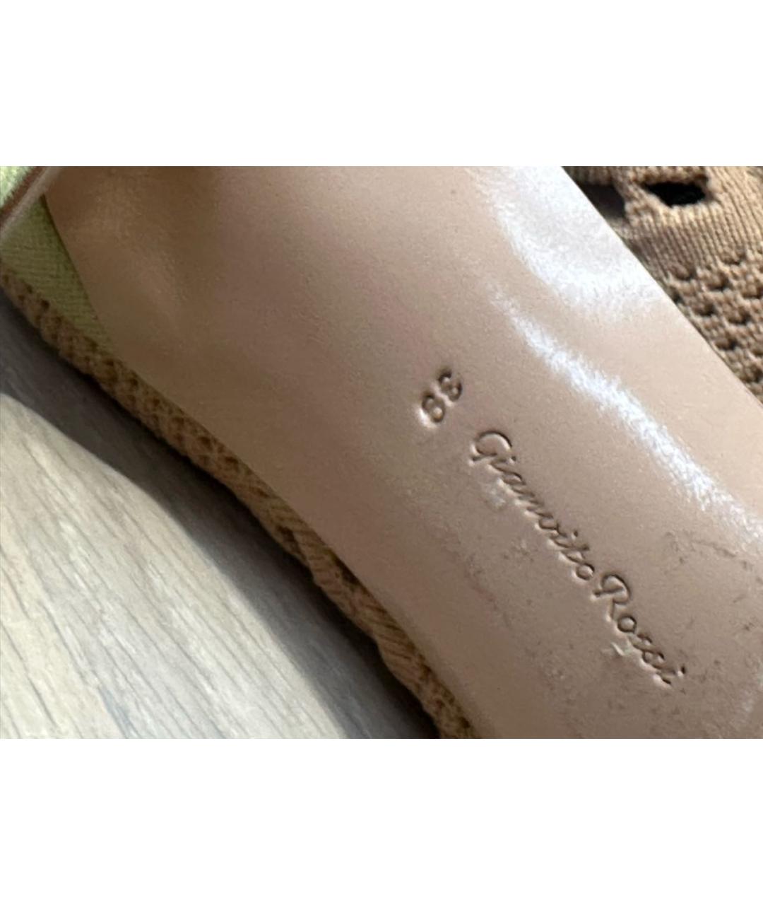 GIANVITO ROSSI Бежевые текстильные ботильоны, фото 7