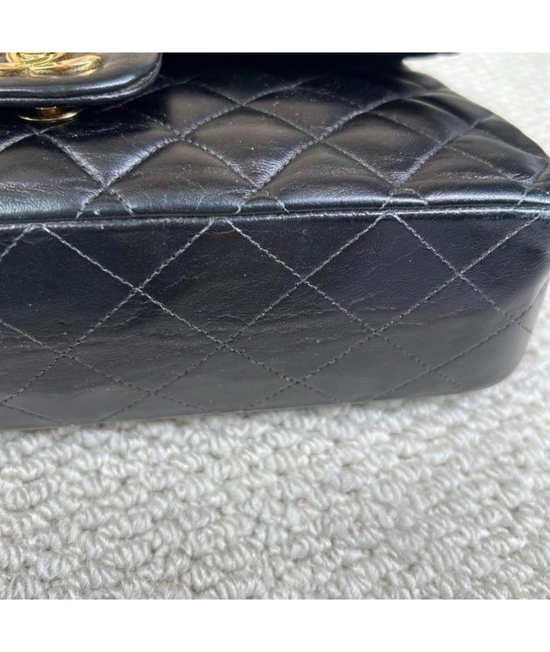 CHANEL Черная кожаная сумка через плечо, фото 7