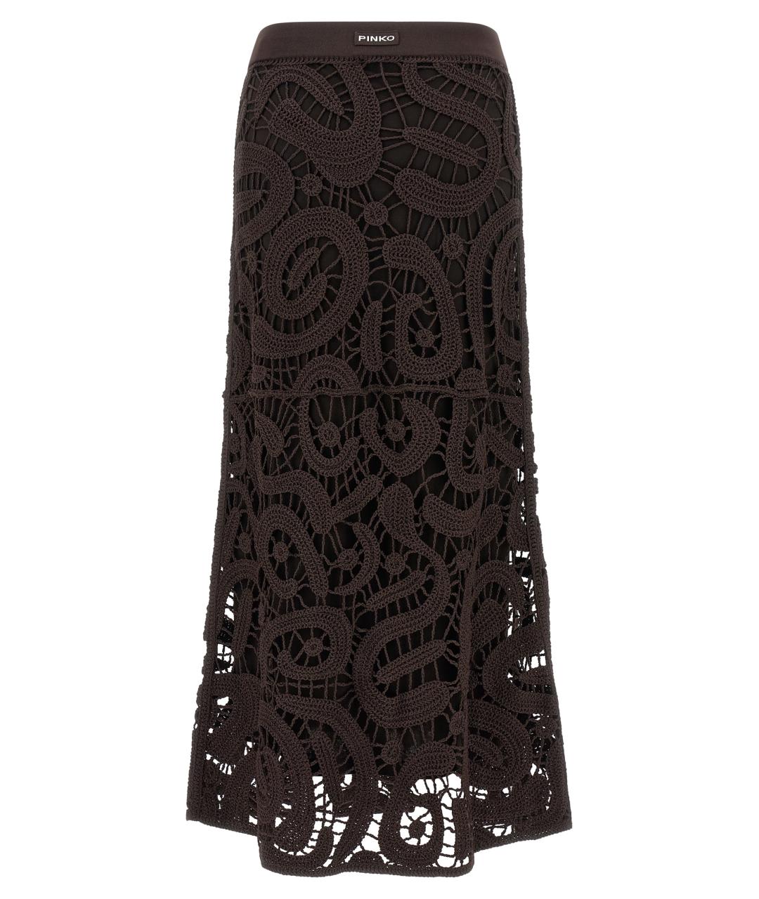 PINKO Коричневая вискозная юбка миди, фото 2