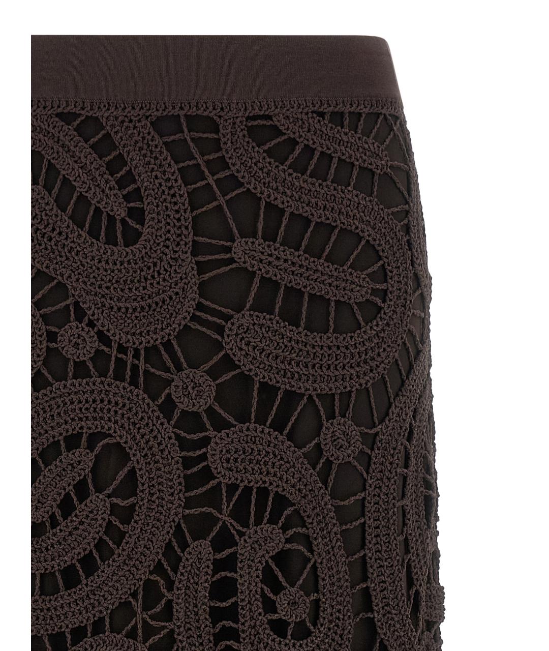 PINKO Коричневая вискозная юбка миди, фото 3