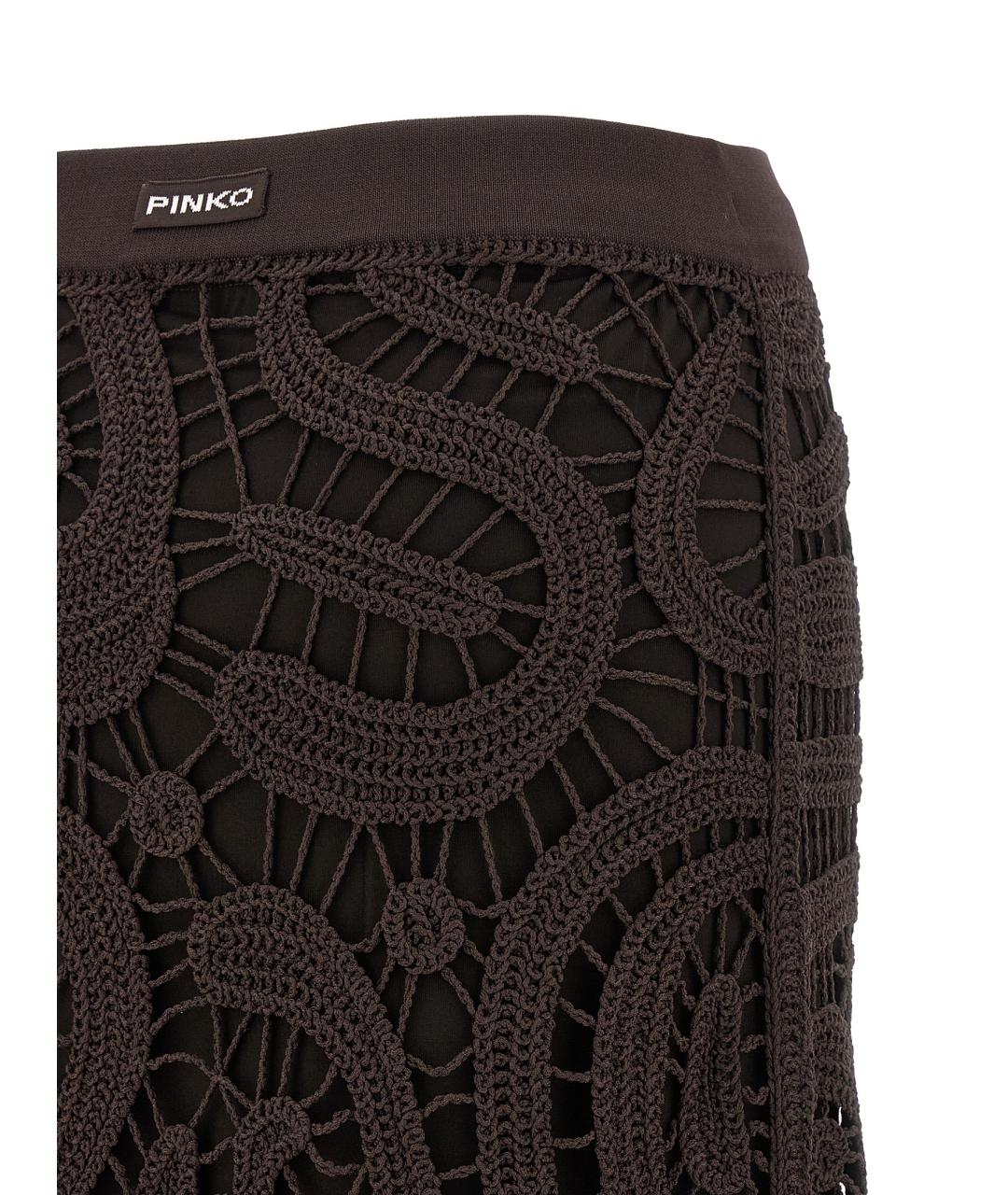 PINKO Коричневая вискозная юбка миди, фото 4