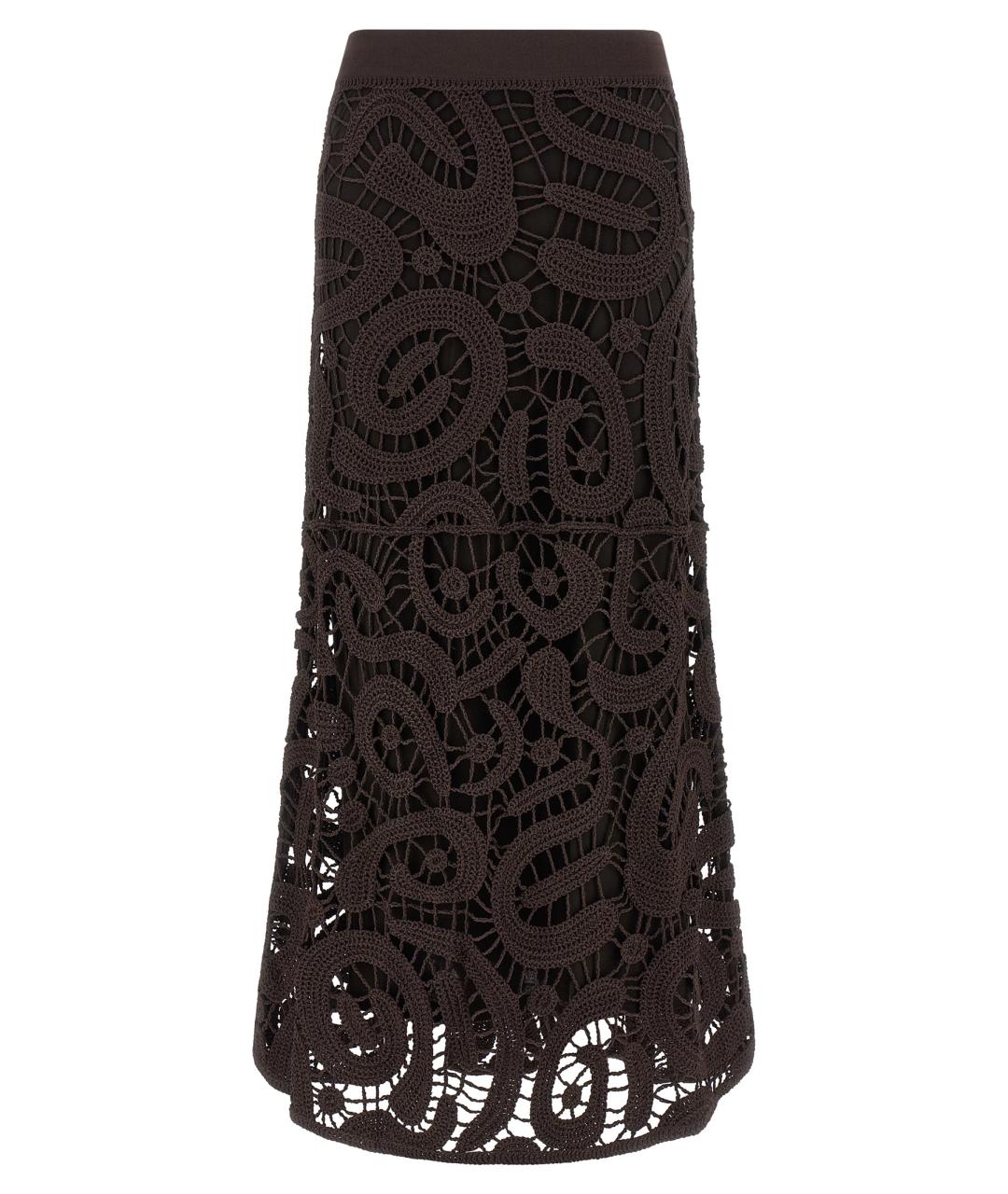 PINKO Коричневая вискозная юбка миди, фото 1