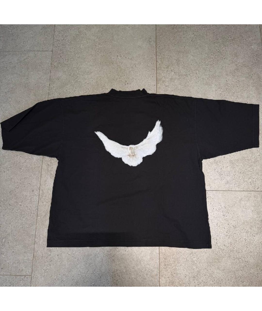 YEEZY Черная хлопковая футболка, фото 2