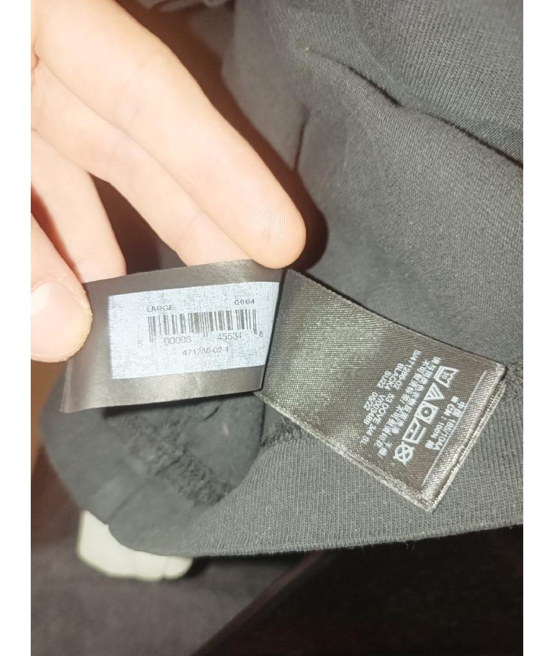 YEEZY Черная хлопковая футболка, фото 3