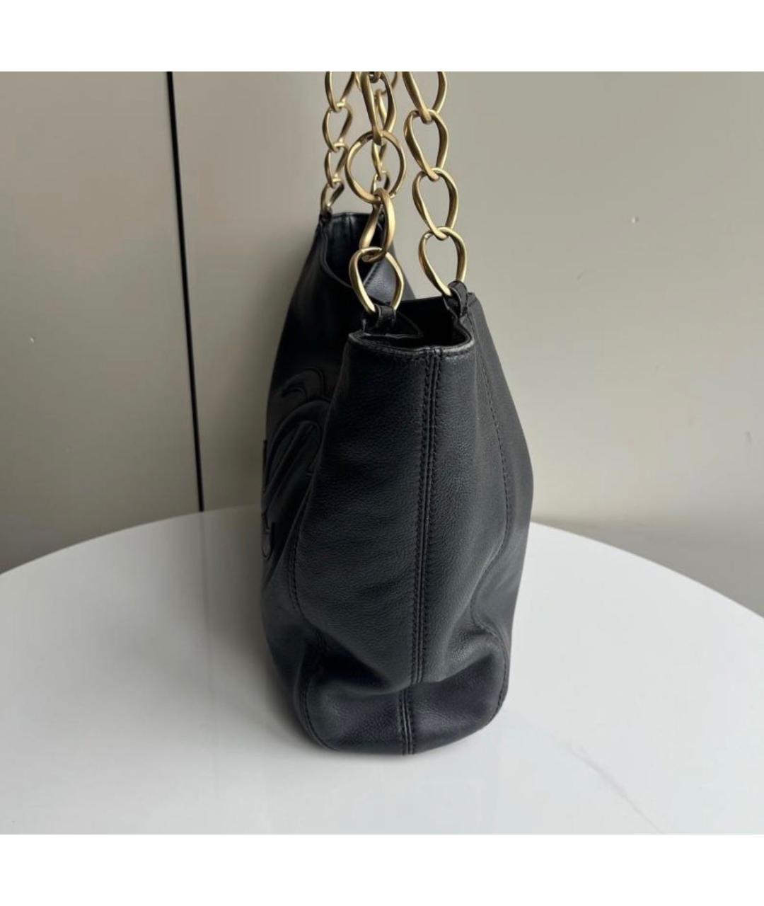 CHANEL Черная кожаная сумка тоут, фото 6