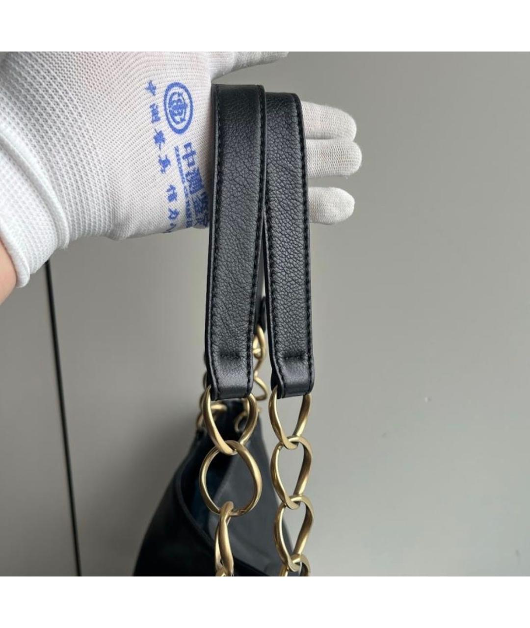 CHANEL Черная кожаная сумка тоут, фото 4