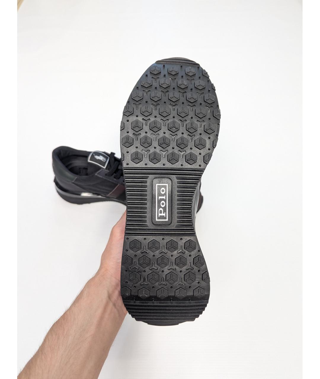 POLO RALPH LAUREN Черные синтетические низкие кроссовки / кеды, фото 4