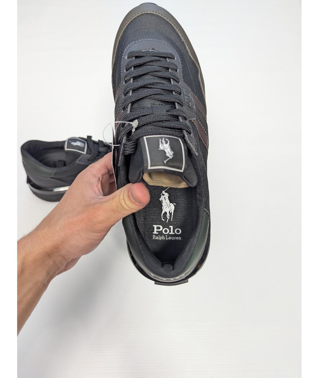 POLO RALPH LAUREN Черные синтетические низкие кроссовки / кеды, фото 5