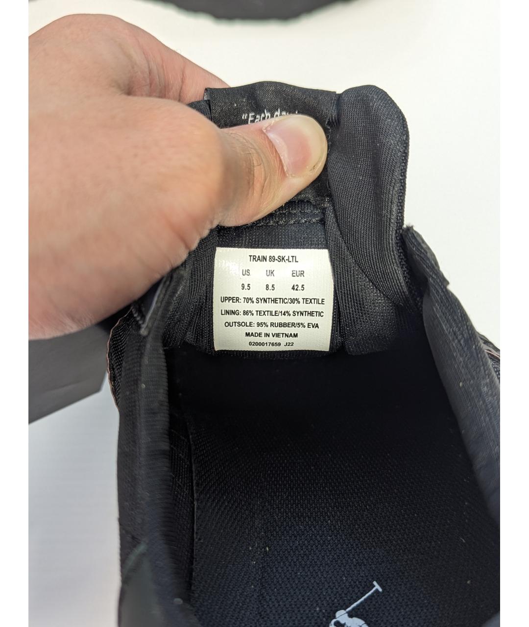 POLO RALPH LAUREN Черные синтетические низкие кроссовки / кеды, фото 8