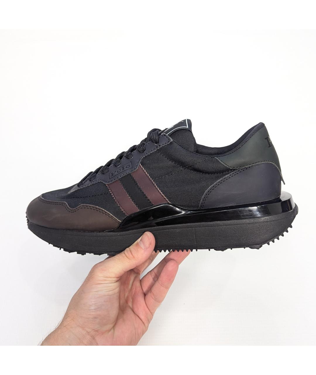 POLO RALPH LAUREN Черные синтетические низкие кроссовки / кеды, фото 7