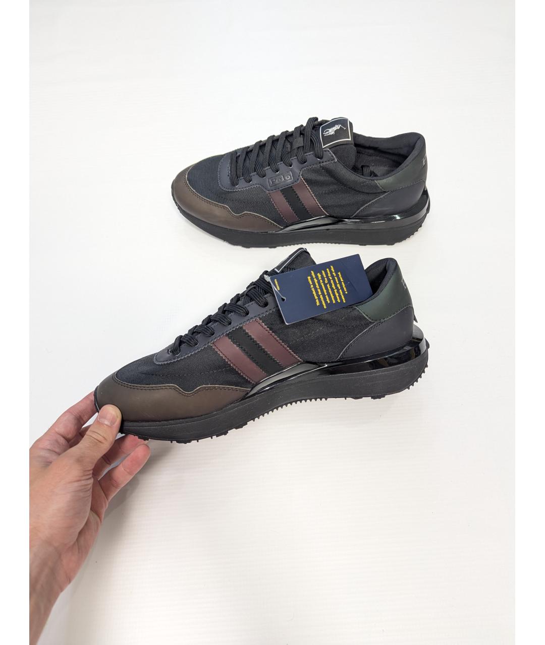 POLO RALPH LAUREN Черные синтетические низкие кроссовки / кеды, фото 3