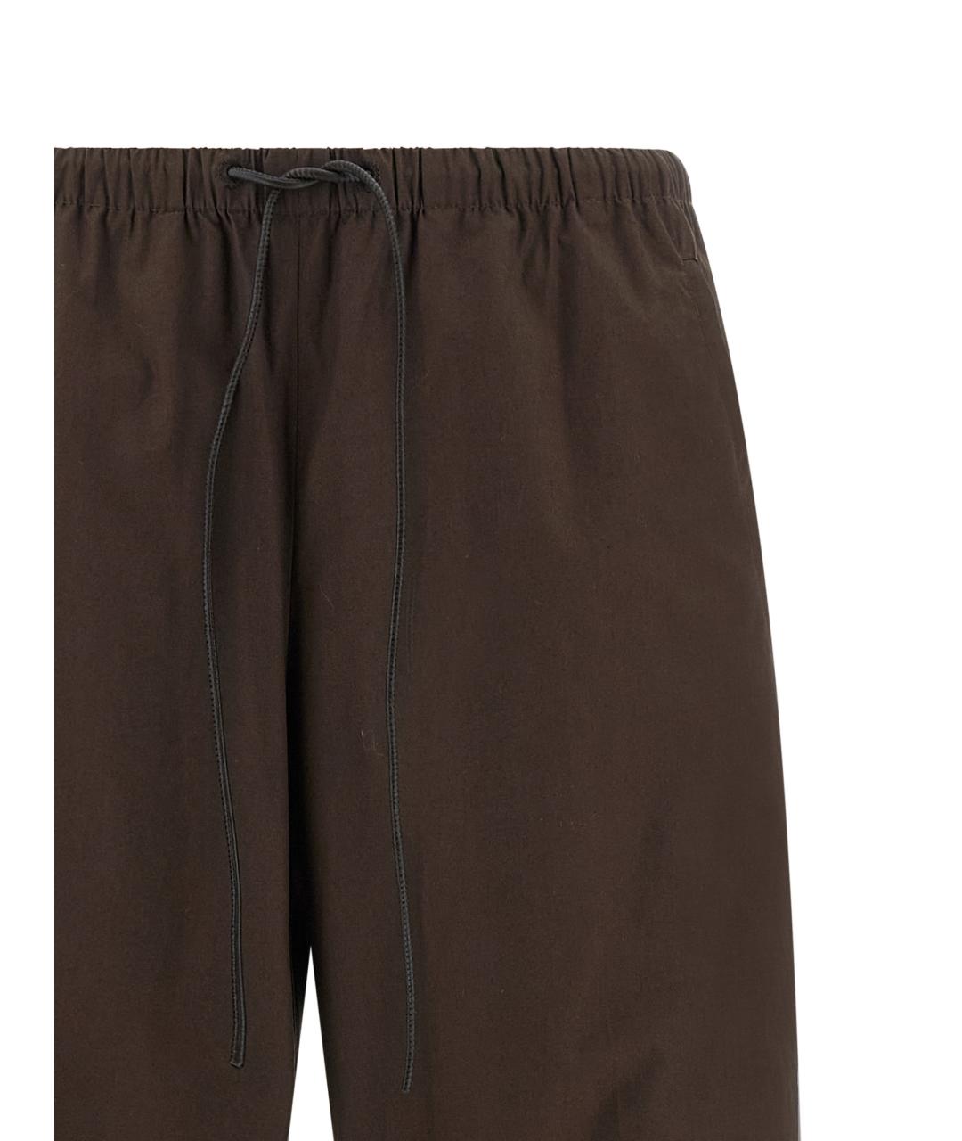 YVES SALOMON Коричневые хлопковые прямые брюки, фото 4