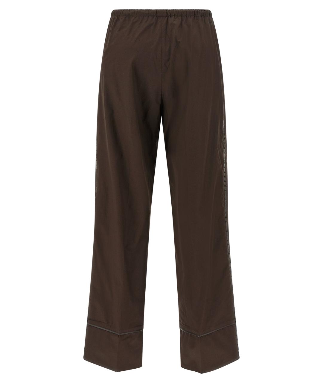 YVES SALOMON Коричневые хлопковые прямые брюки, фото 2