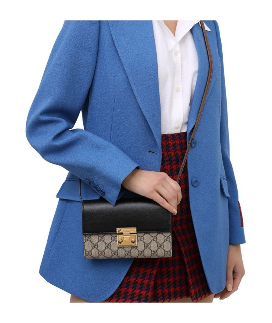 GUCCI Черная кожаная сумка через плечо, фото 7