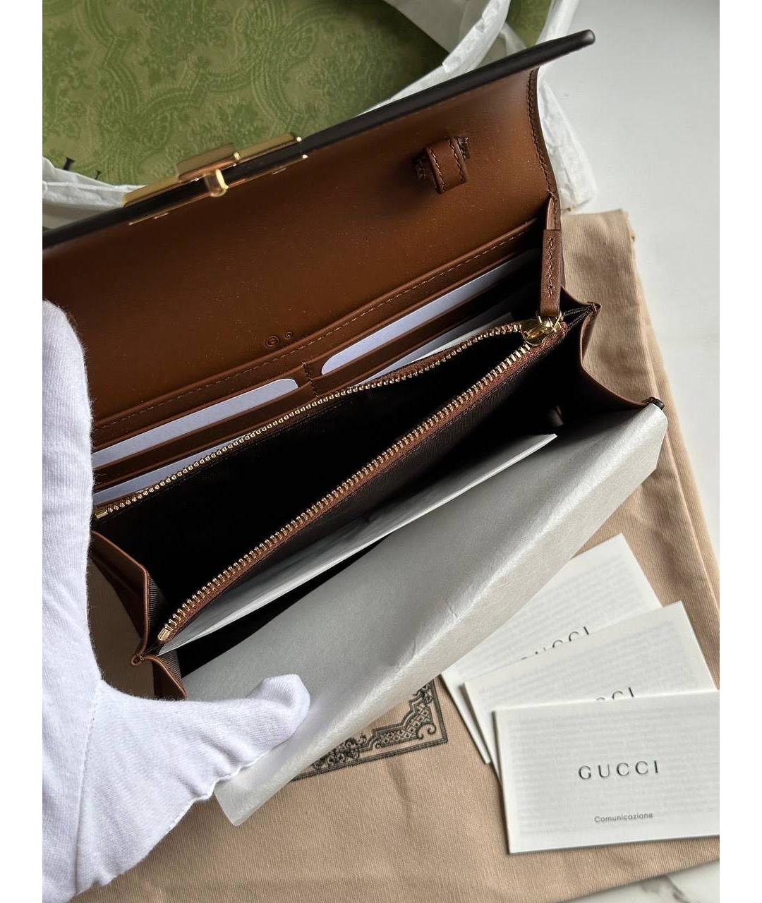 GUCCI Черная кожаная сумка через плечо, фото 4