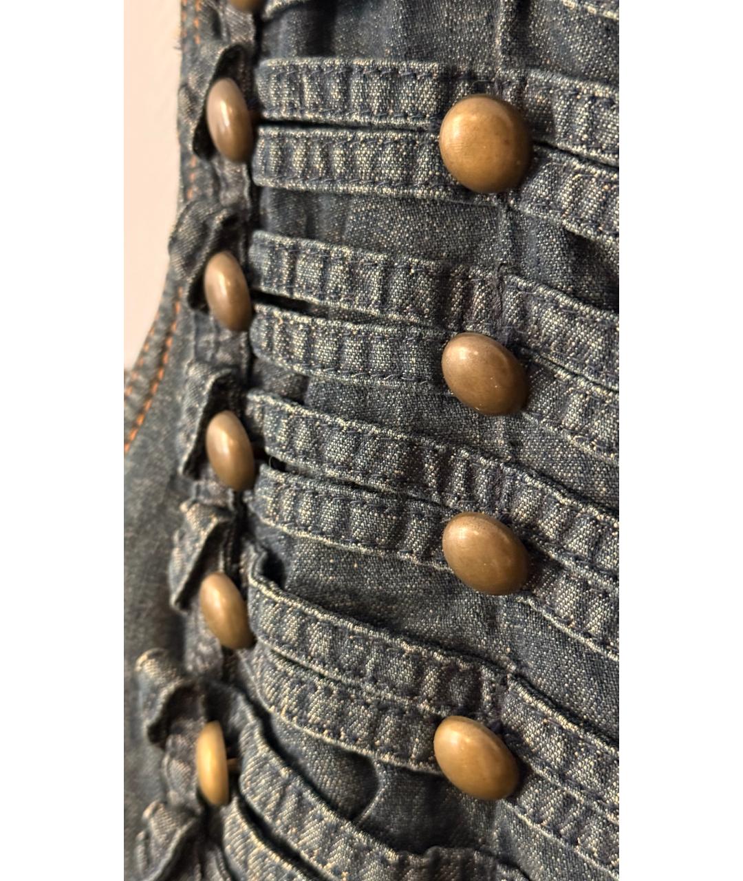 PLEIN SPORT Голубой деним жилет, фото 4