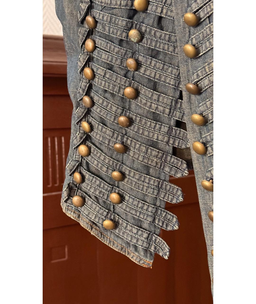 PLEIN SPORT Голубой деним жилет, фото 5