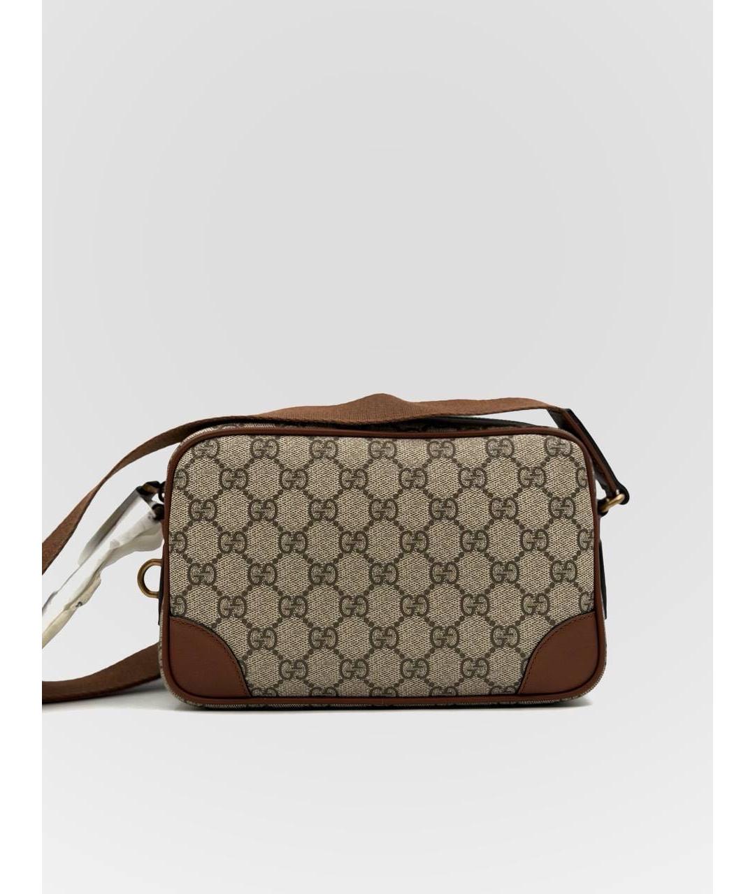 GUCCI Коричневая кожаная сумка на плечо, фото 6