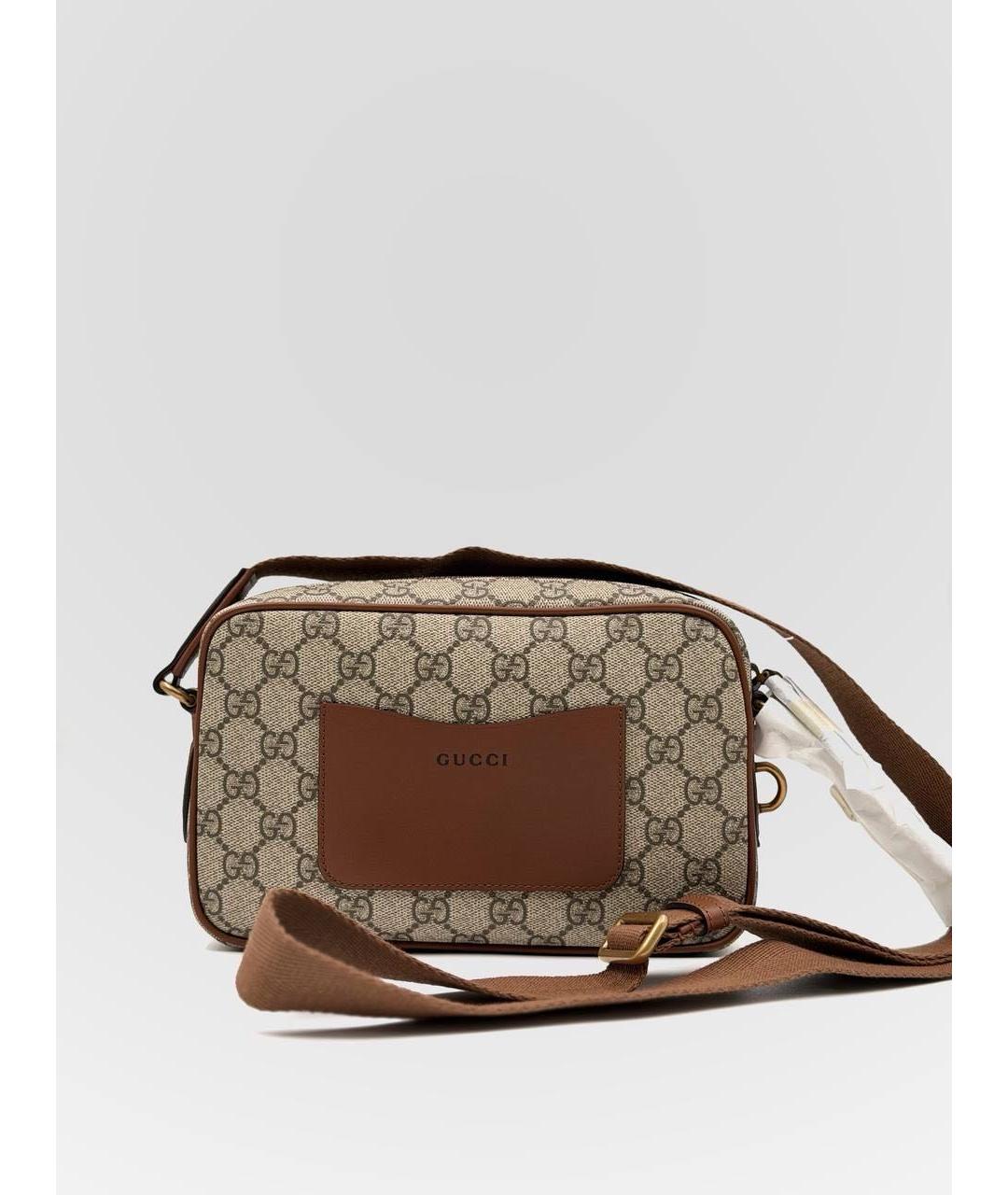 GUCCI Коричневая кожаная сумка на плечо, фото 2