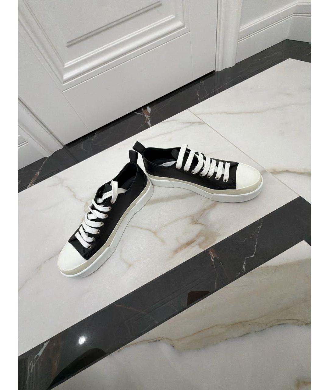 DOLCE&GABBANA Черные кожаные кеды, фото 8