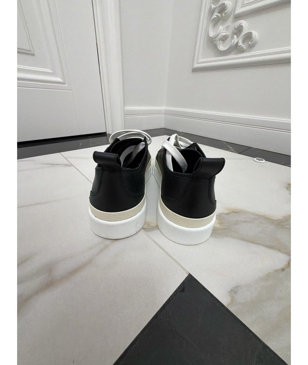 DOLCE&GABBANA Черные кожаные кеды, фото 4