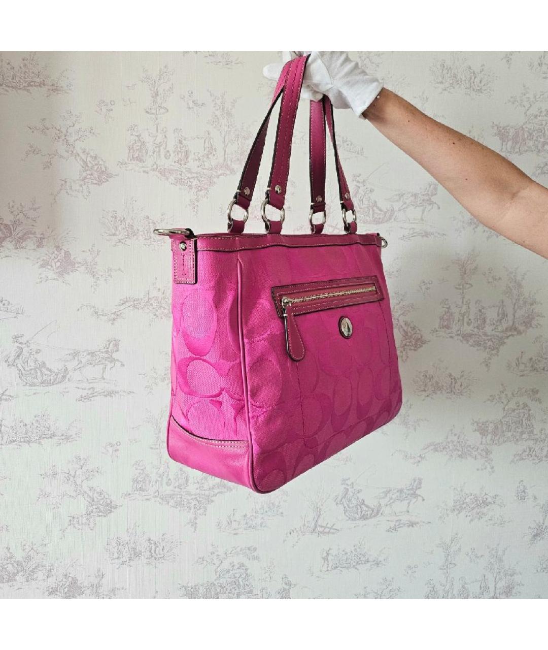 COACH Фуксия тканевая сумка через плечо, фото 2