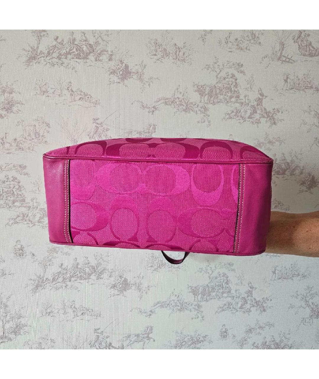 COACH Фуксия тканевая сумка через плечо, фото 4