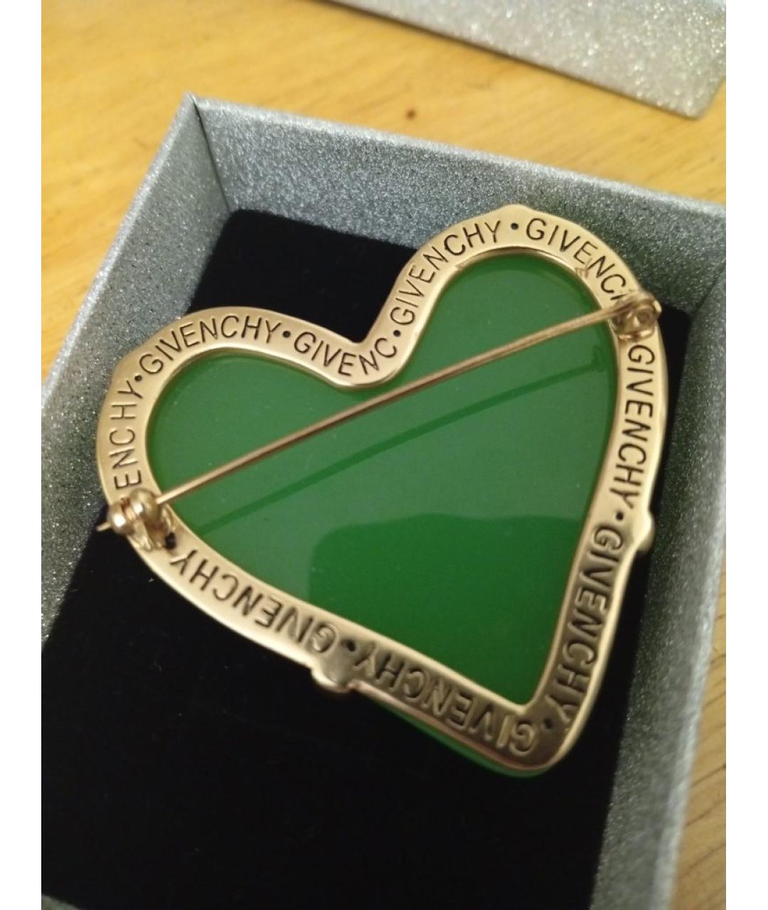 GIVENCHY Зеленая металлическая булавка / брошь, фото 3