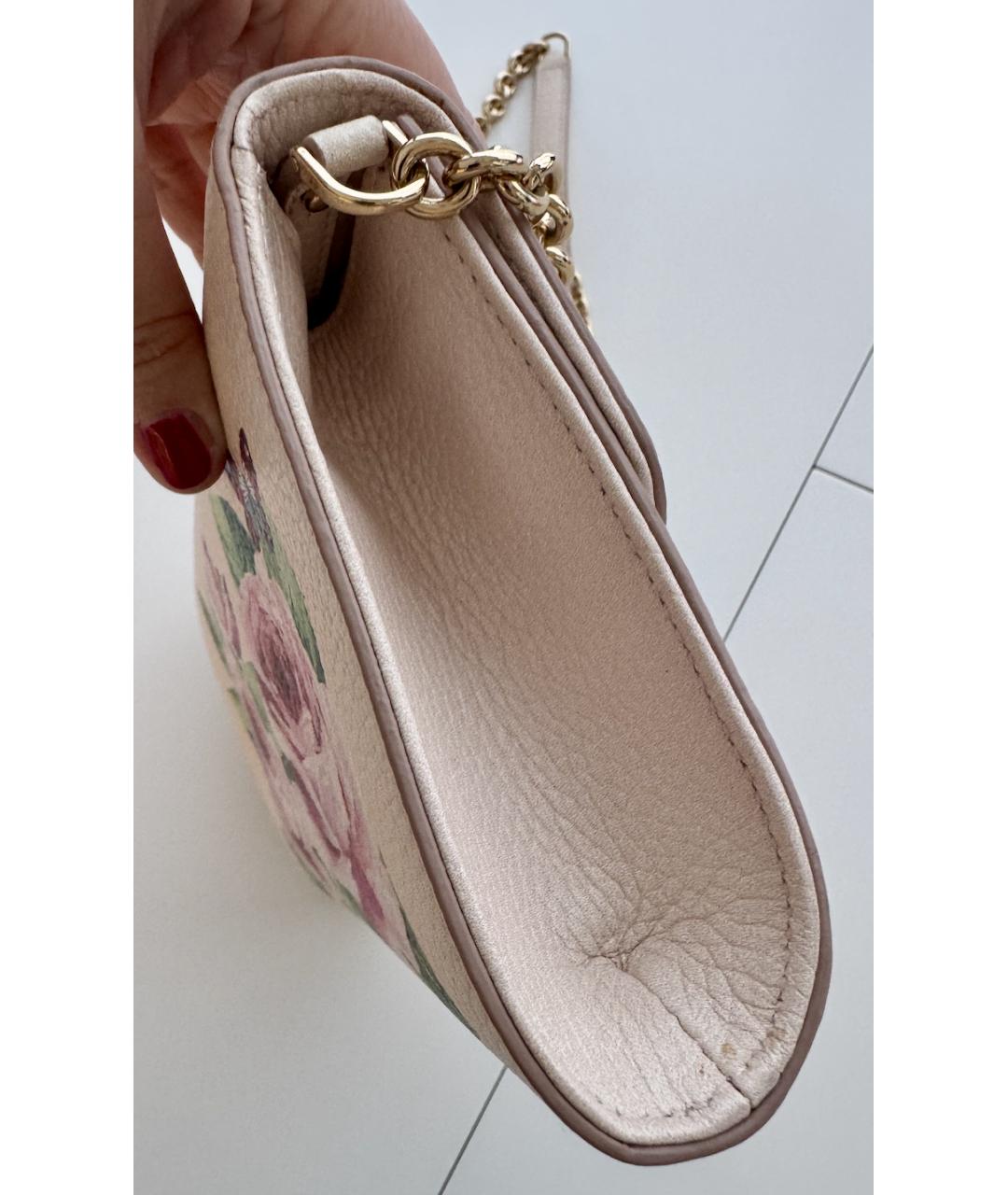 DOLCE&GABBANA Розовая кожаная сумка через плечо, фото 7